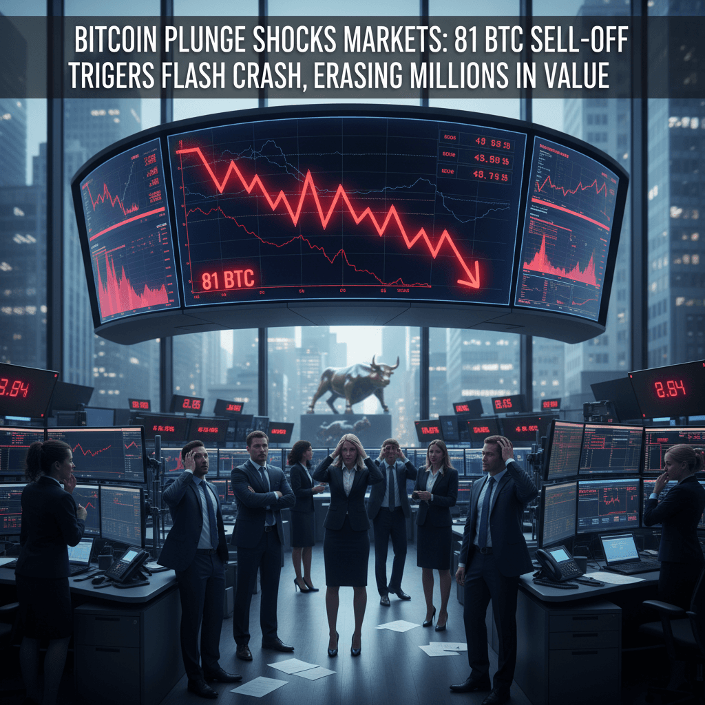 Bitcoin Plunge Shocks Markets: 81 BTC Sell-Off Triggers Flash Crash, Erasing Millions in Value