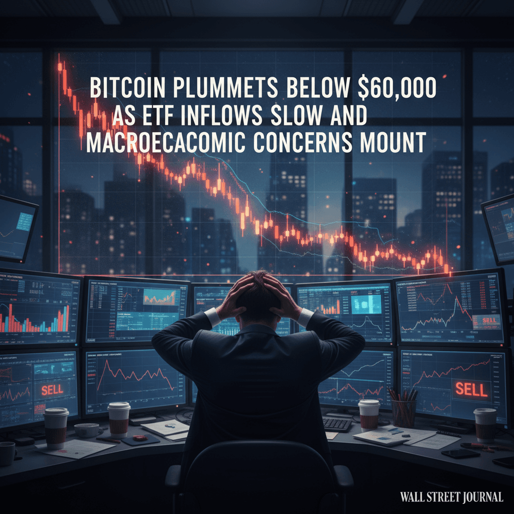 Bitcoin Plummets Below $60,000 as ETF Inflows Slow and Macroeconomic Concerns Mount