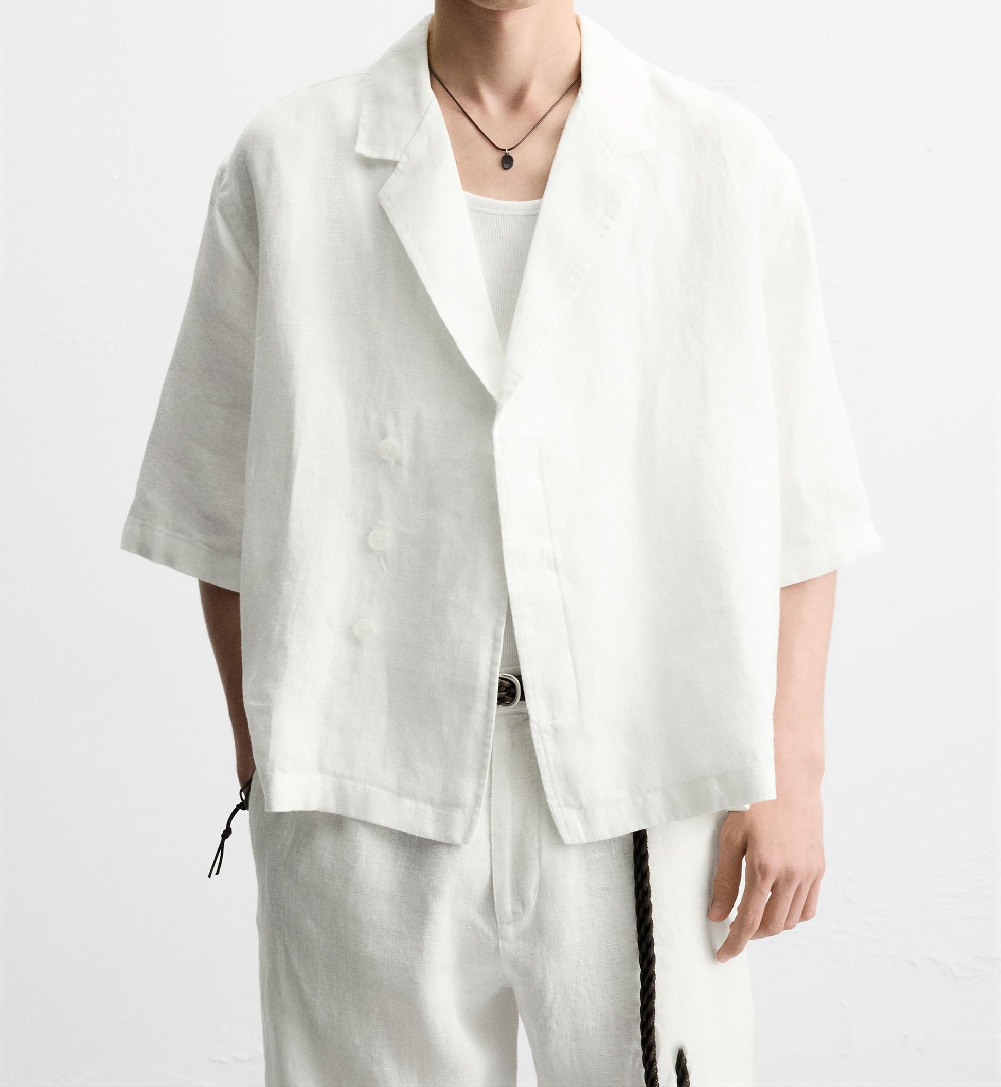 100% Linen Kimono Shirt & Pants Set for Men – Lightweight Summer Outfit