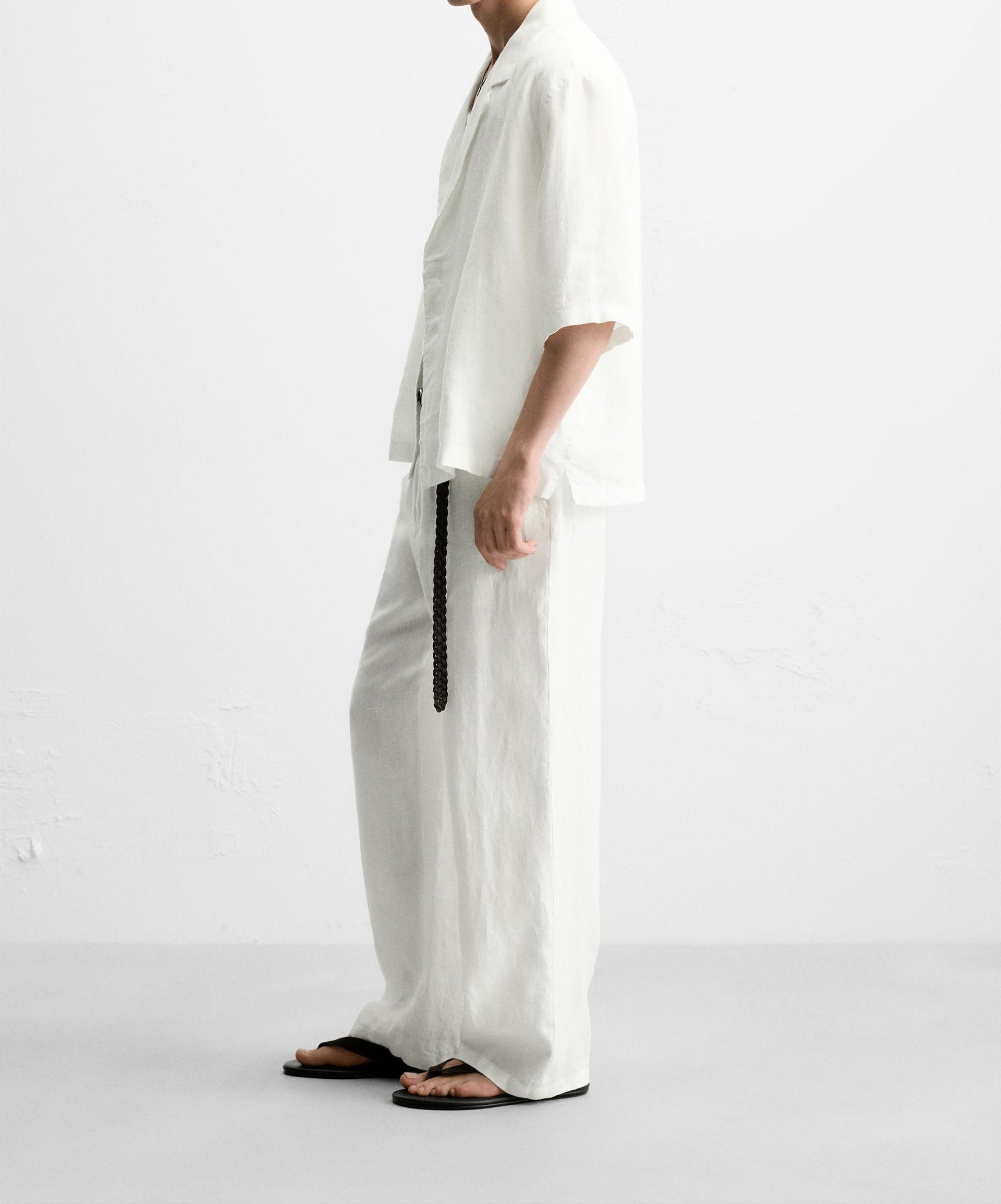 100% Linen Kimono Shirt & Pants Set for Men – Lightweight Summer Outfit