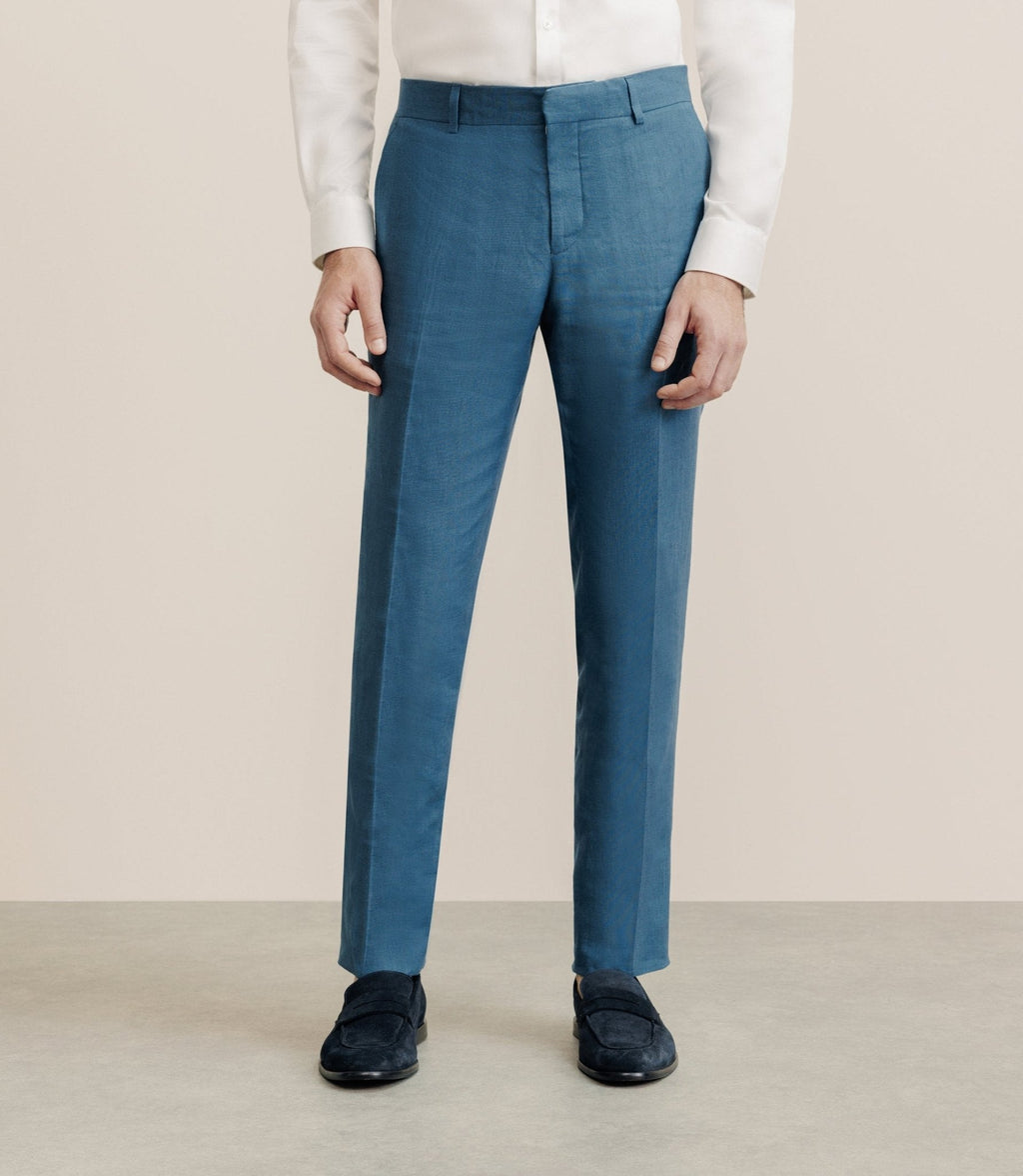 100% green blue flax pants
