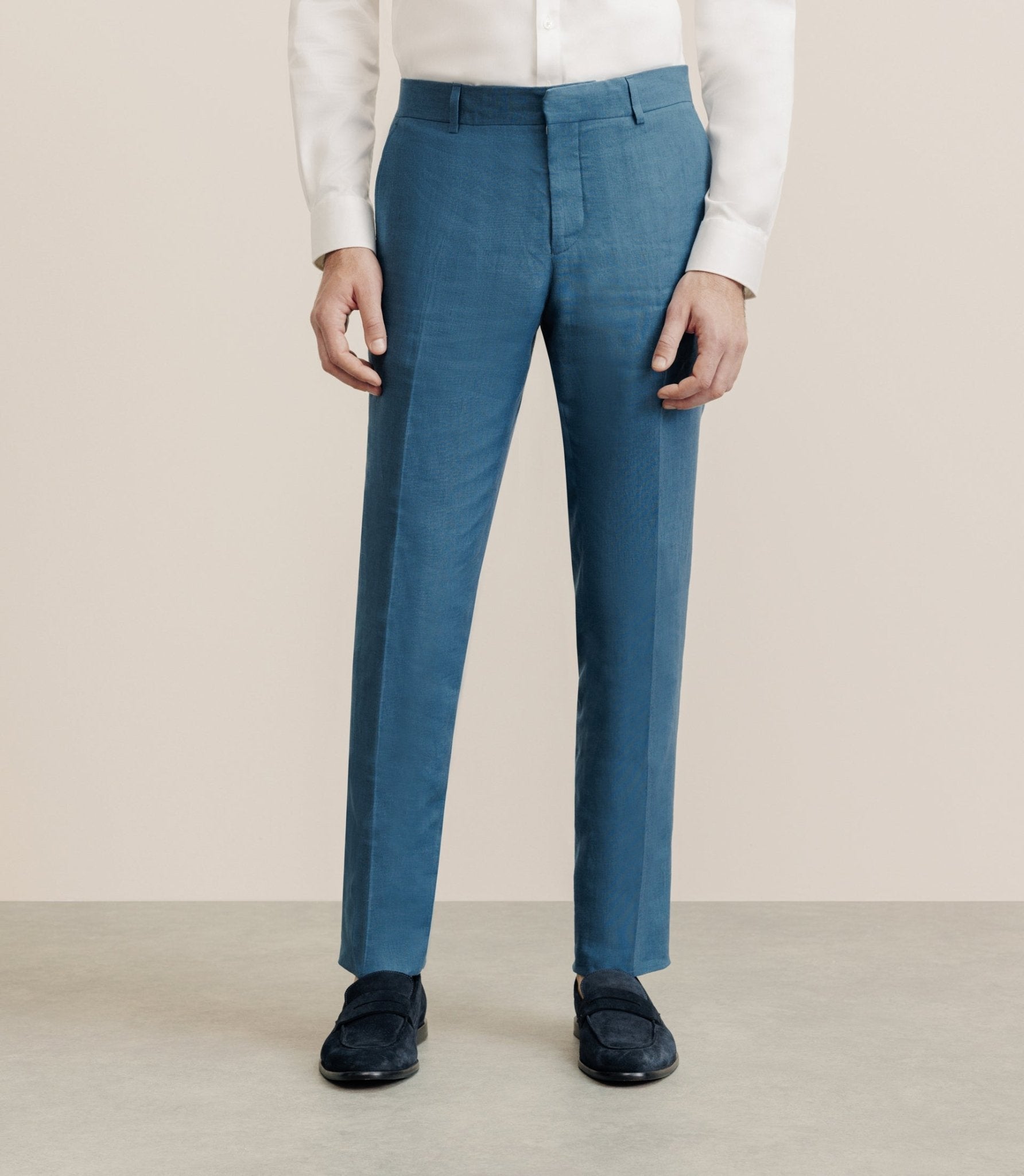 100% green blue flax pants