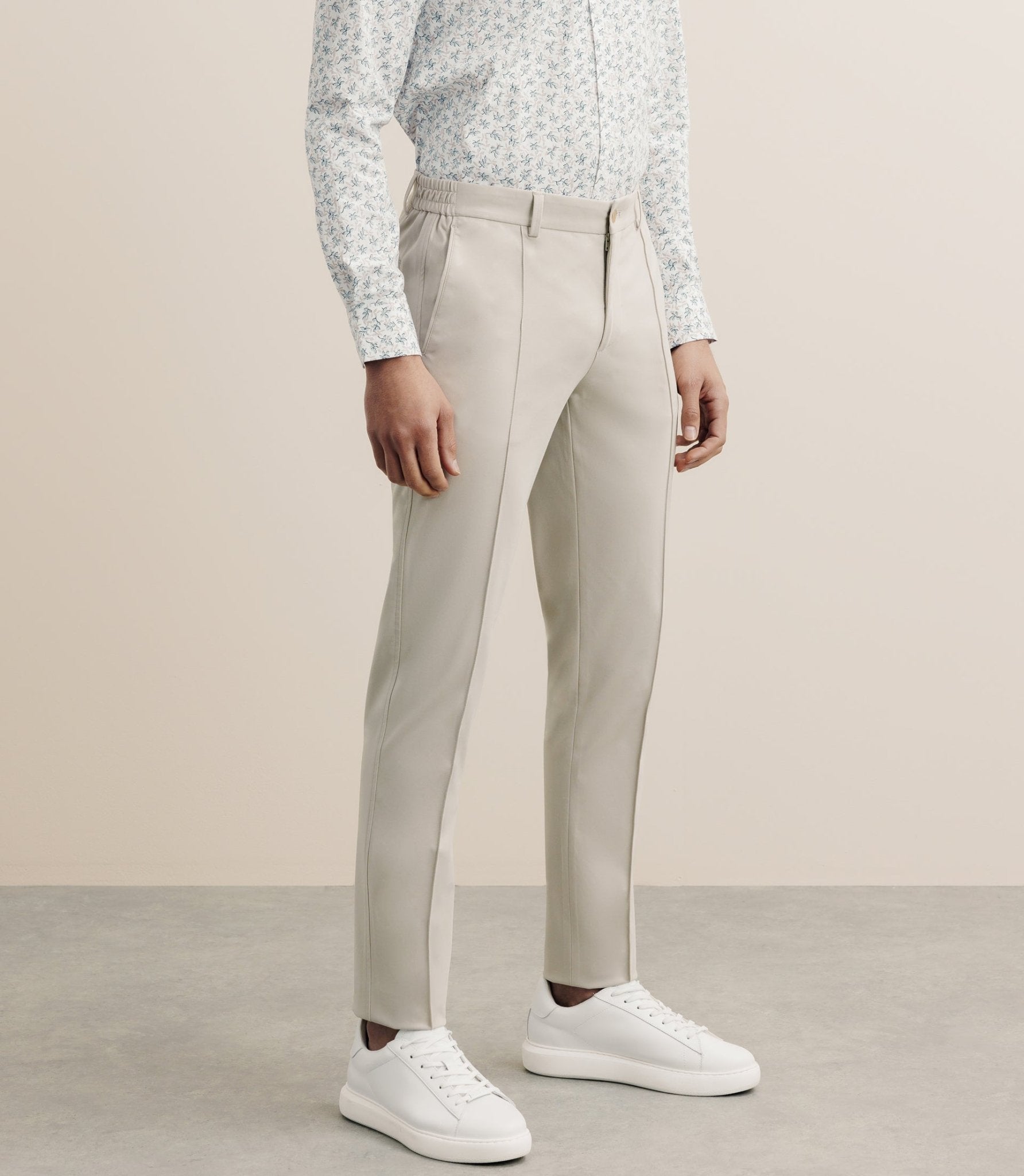 Beige mesh city pants