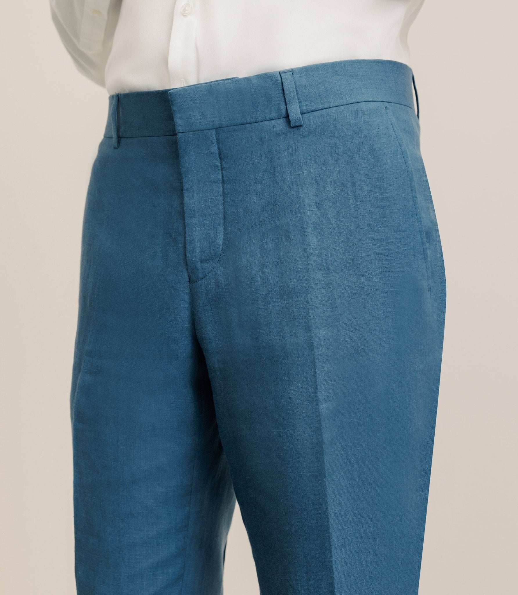 100% green blue flax pants