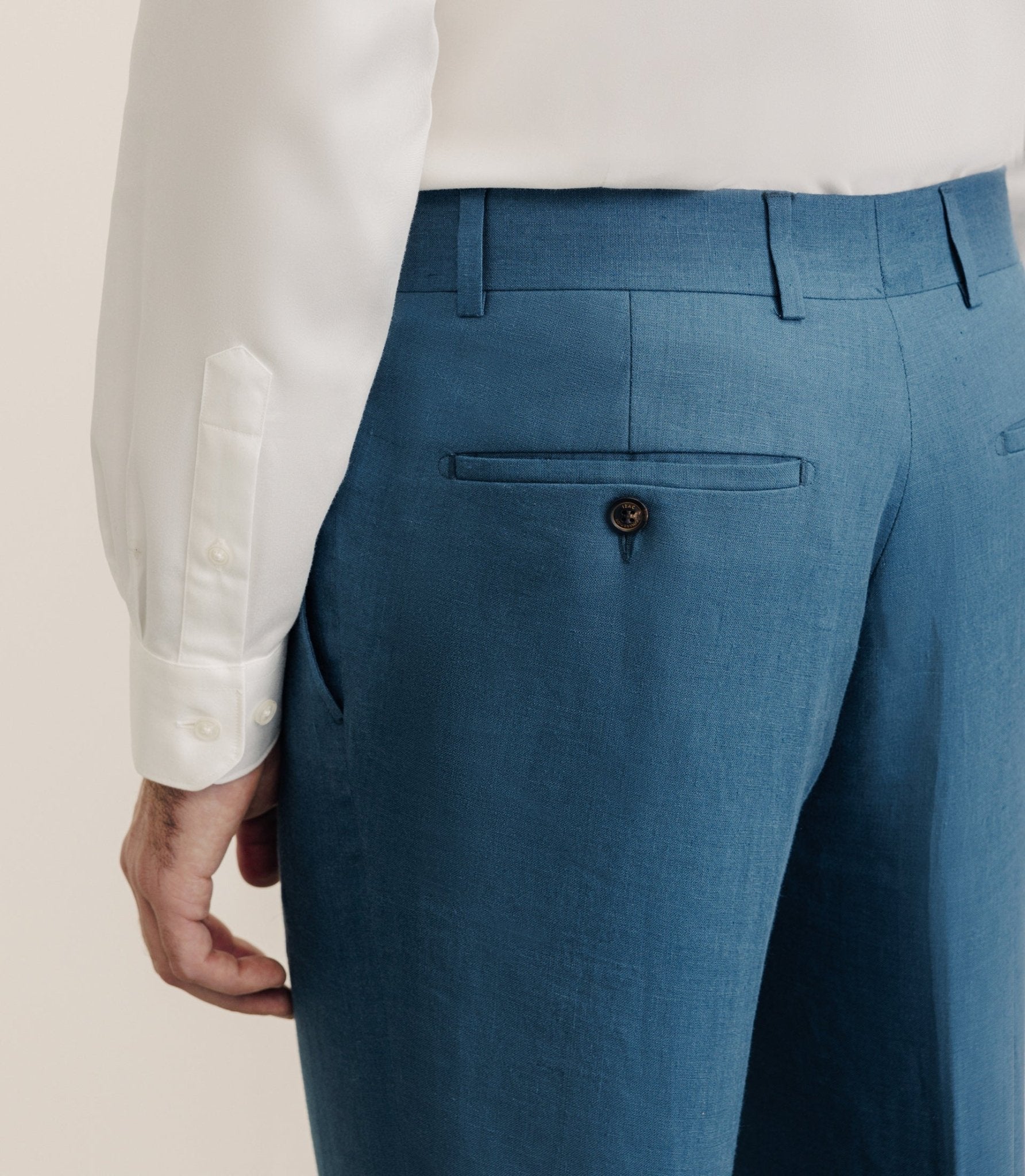 100% green blue flax pants
