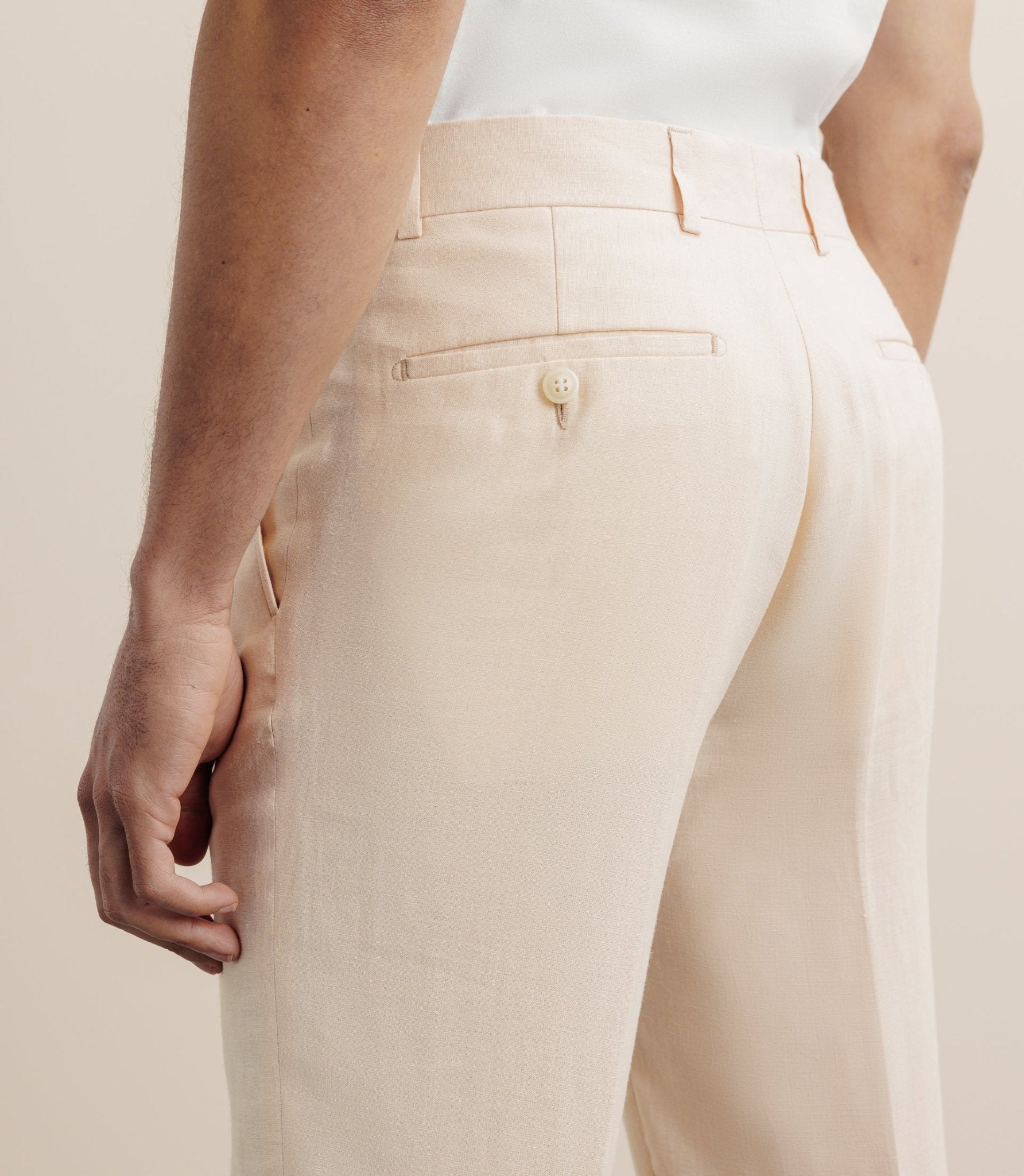 100% linen pants fish