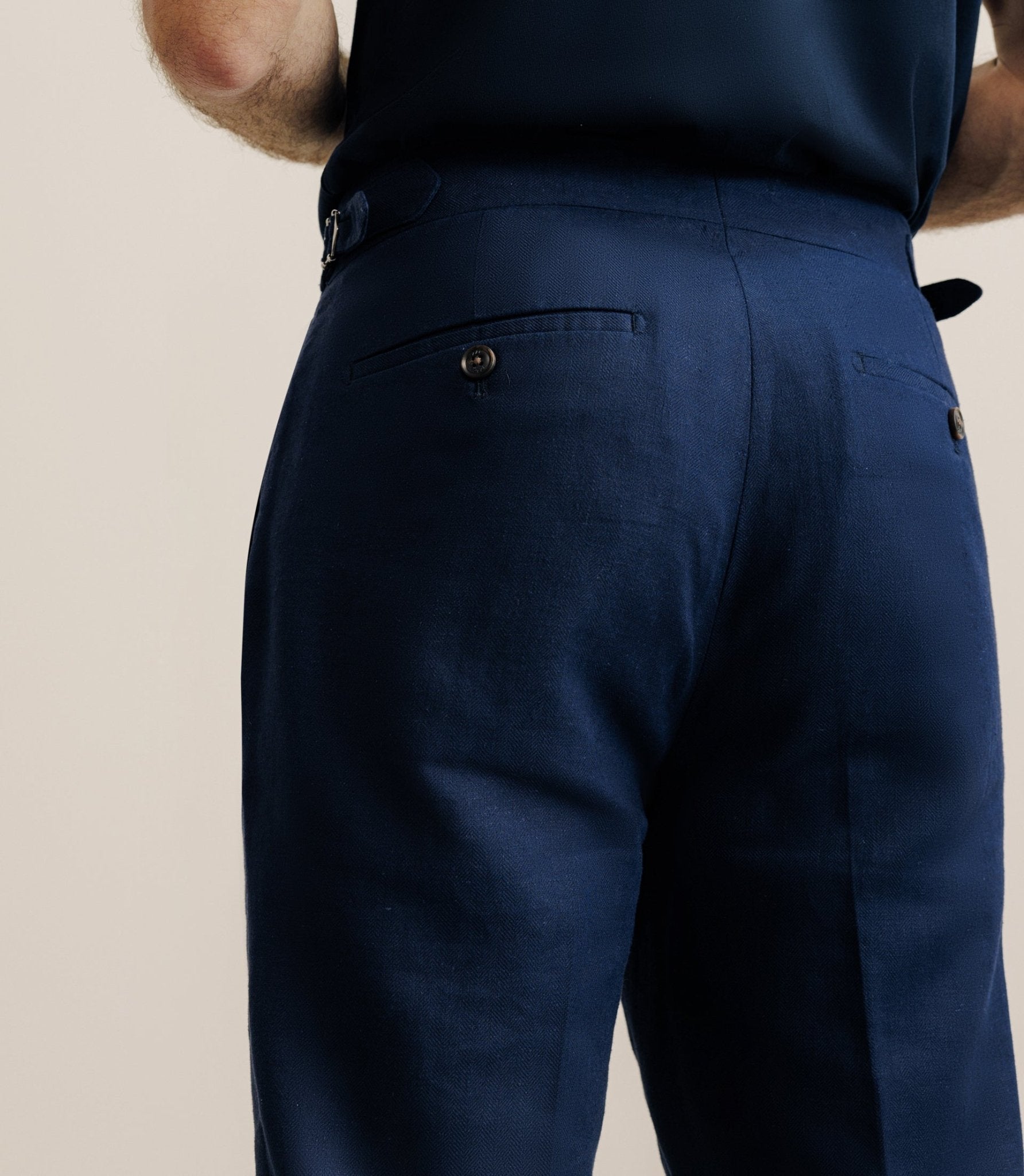 Navy mid-rise pants