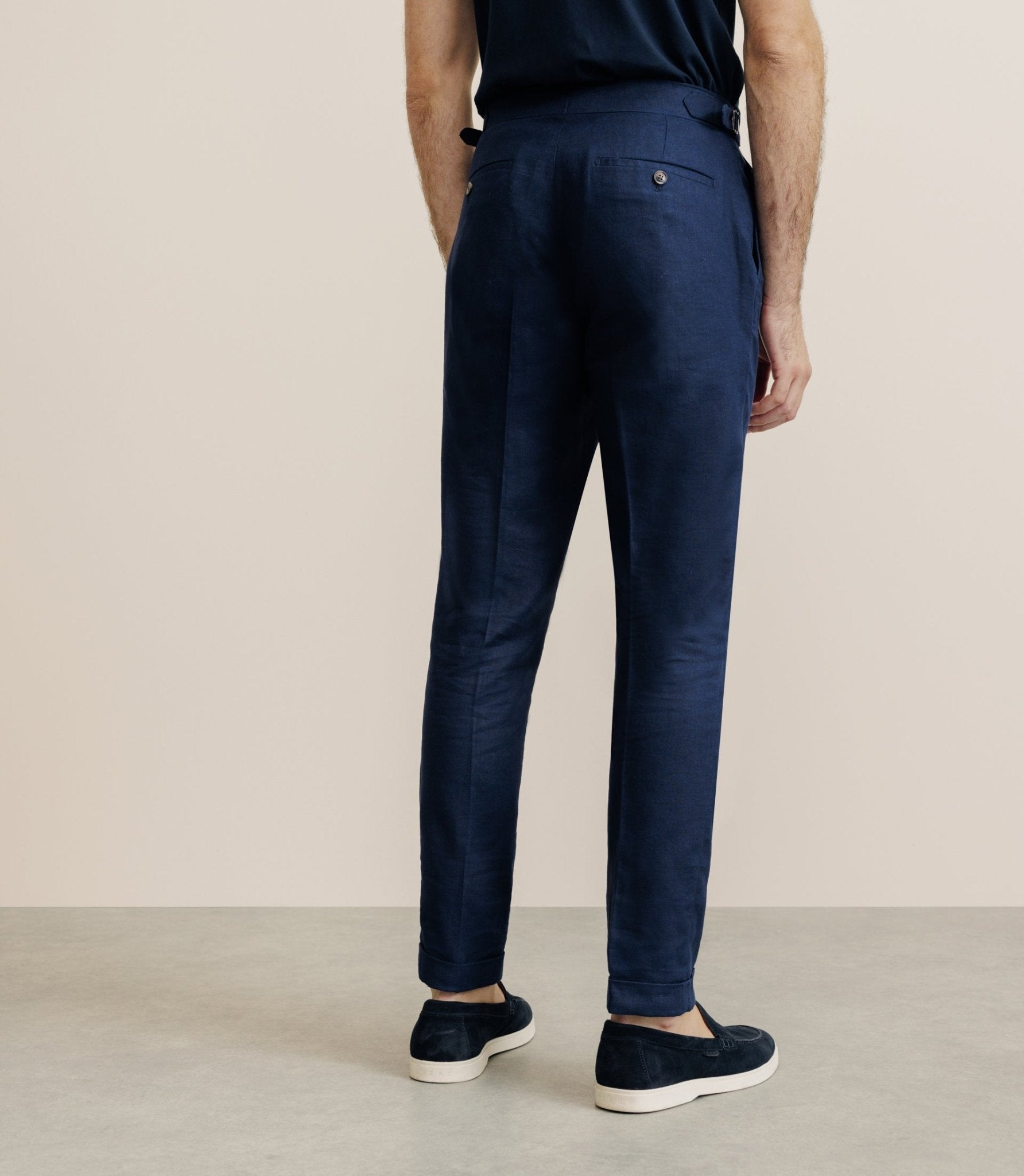 Navy mid-rise pants