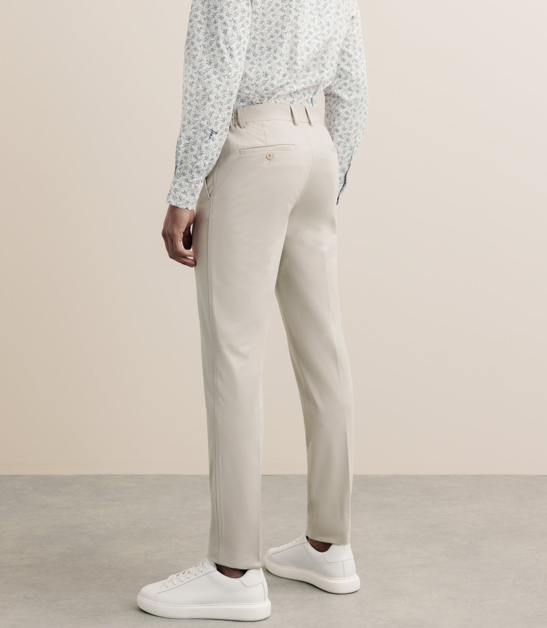 Beige mesh city pants