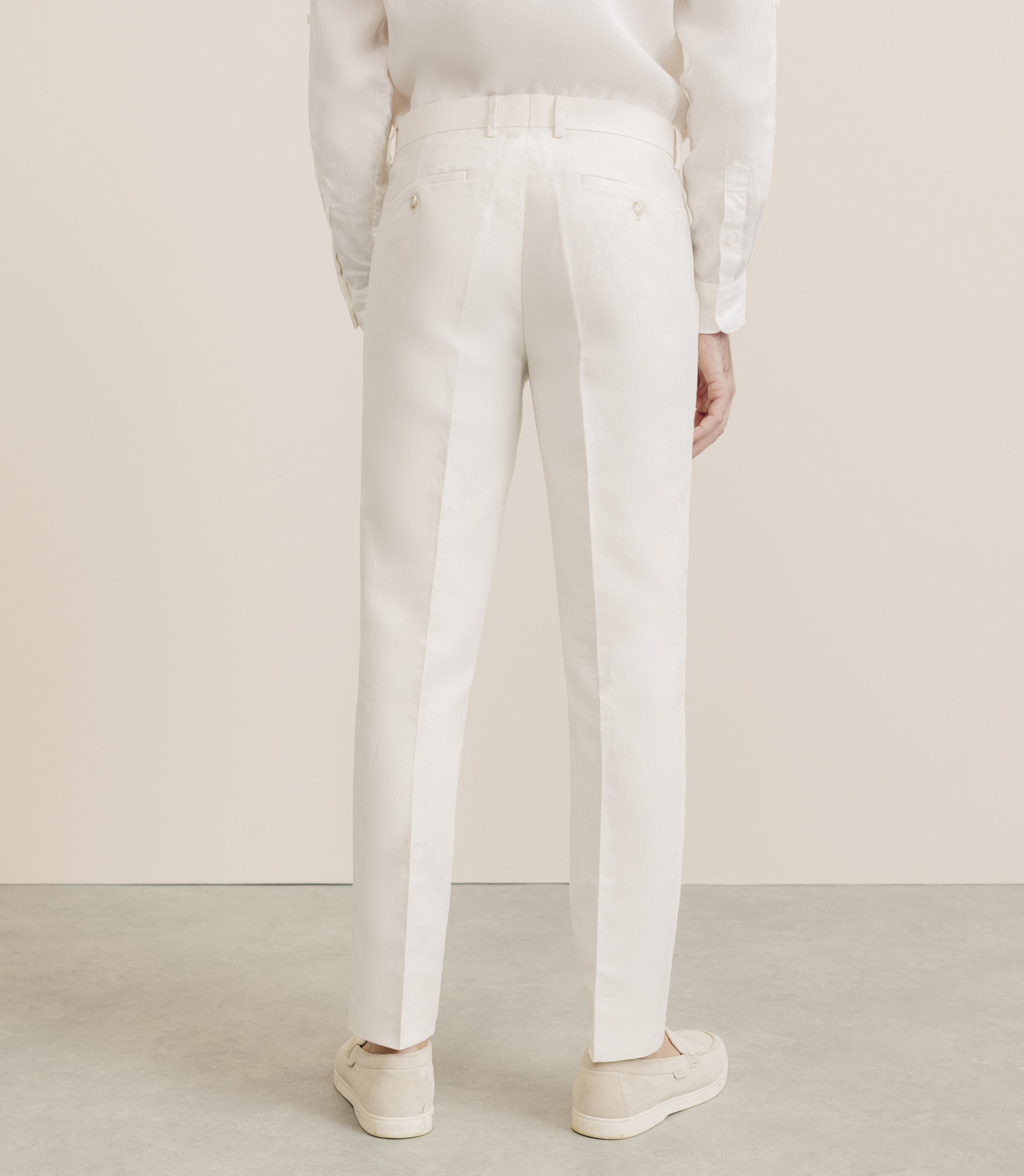Cotton and ecru linen pants