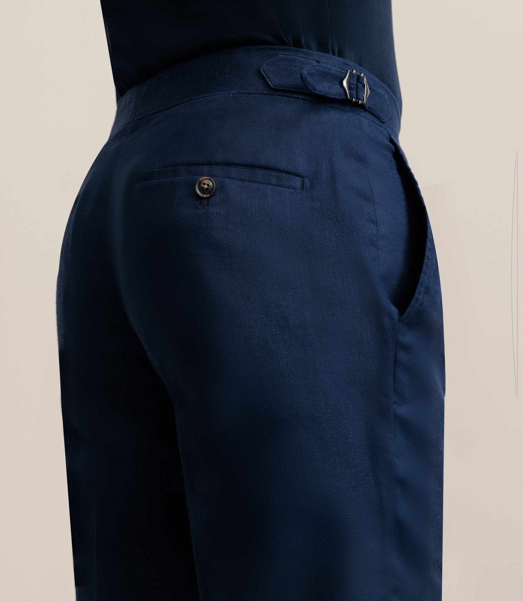 Navy mid-rise pants