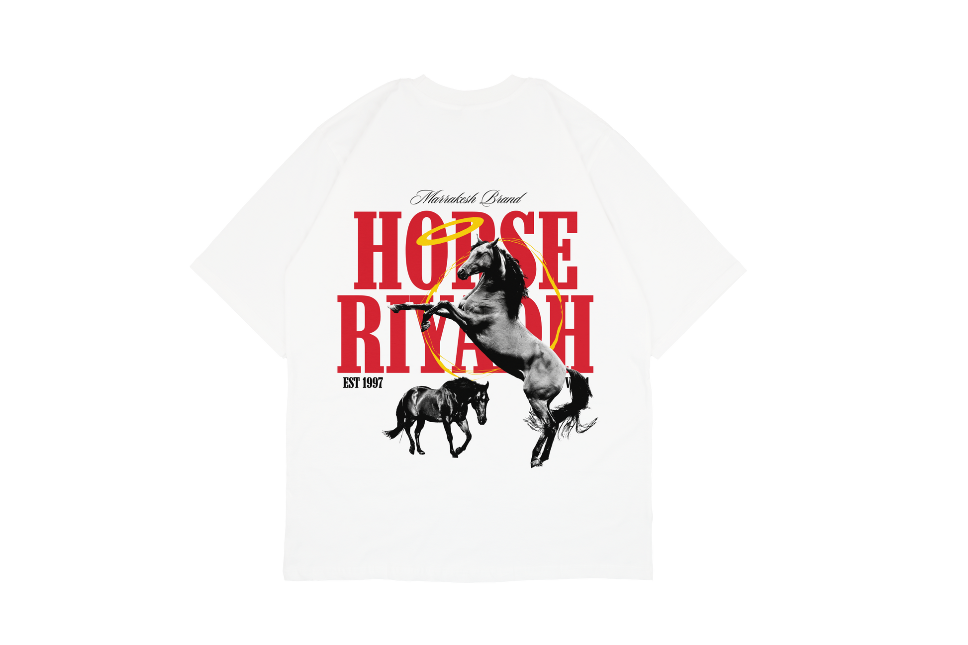 Riyadh Horse White Tee| Marrakech Brand