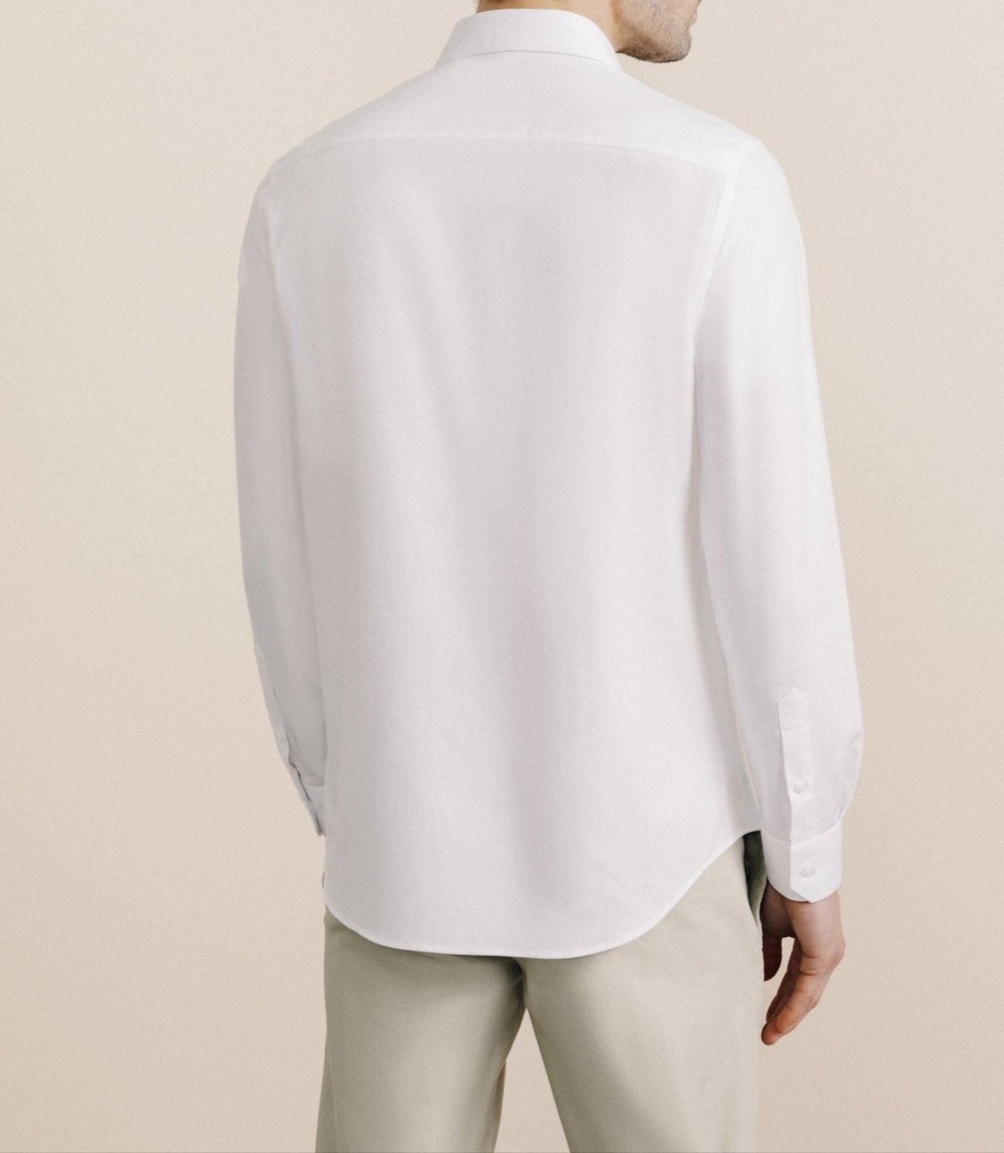 White wrinkle-resistant twill shirt