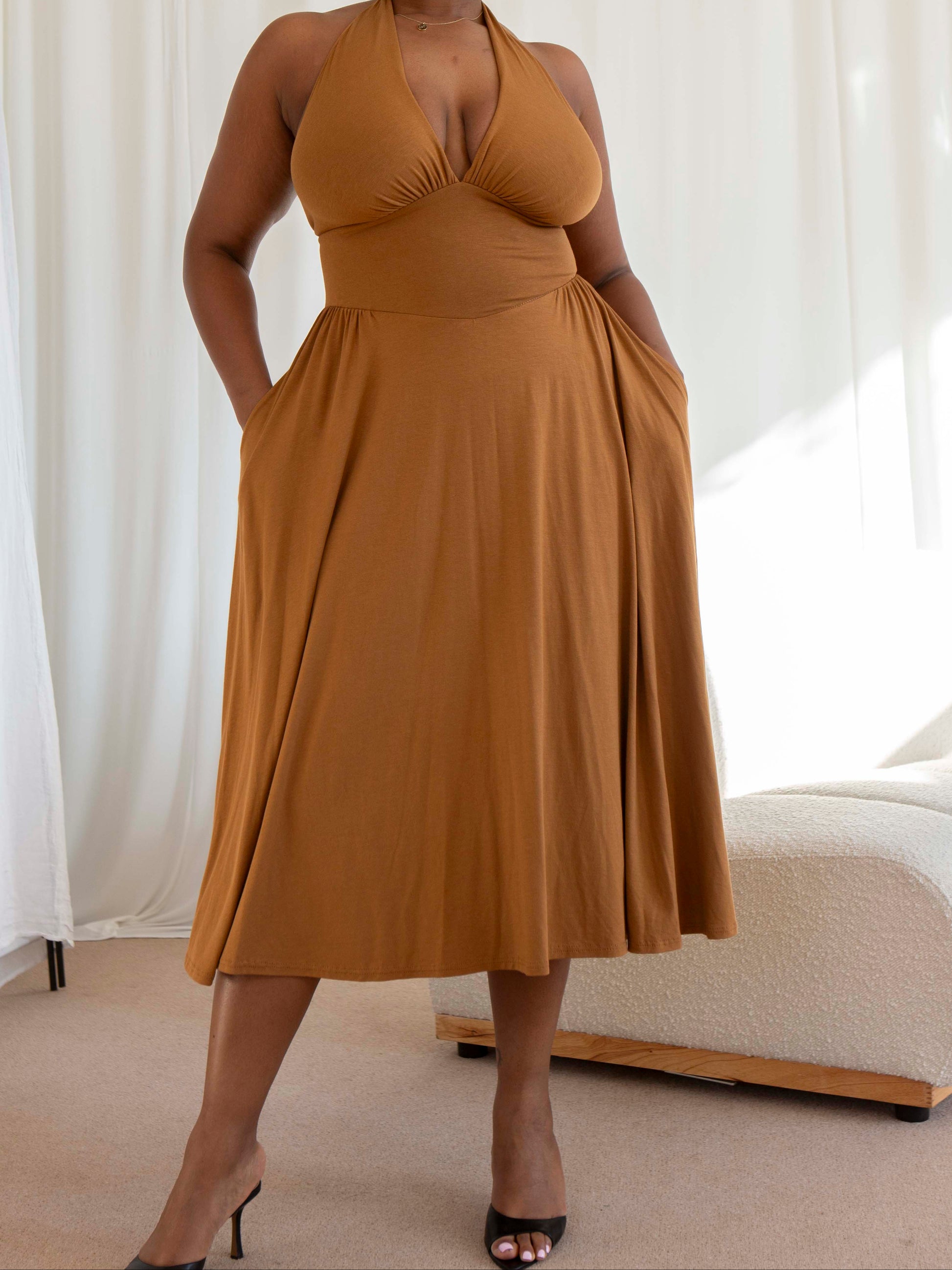 Hayes Dress: Buttery Soft & Graceful Midi Style