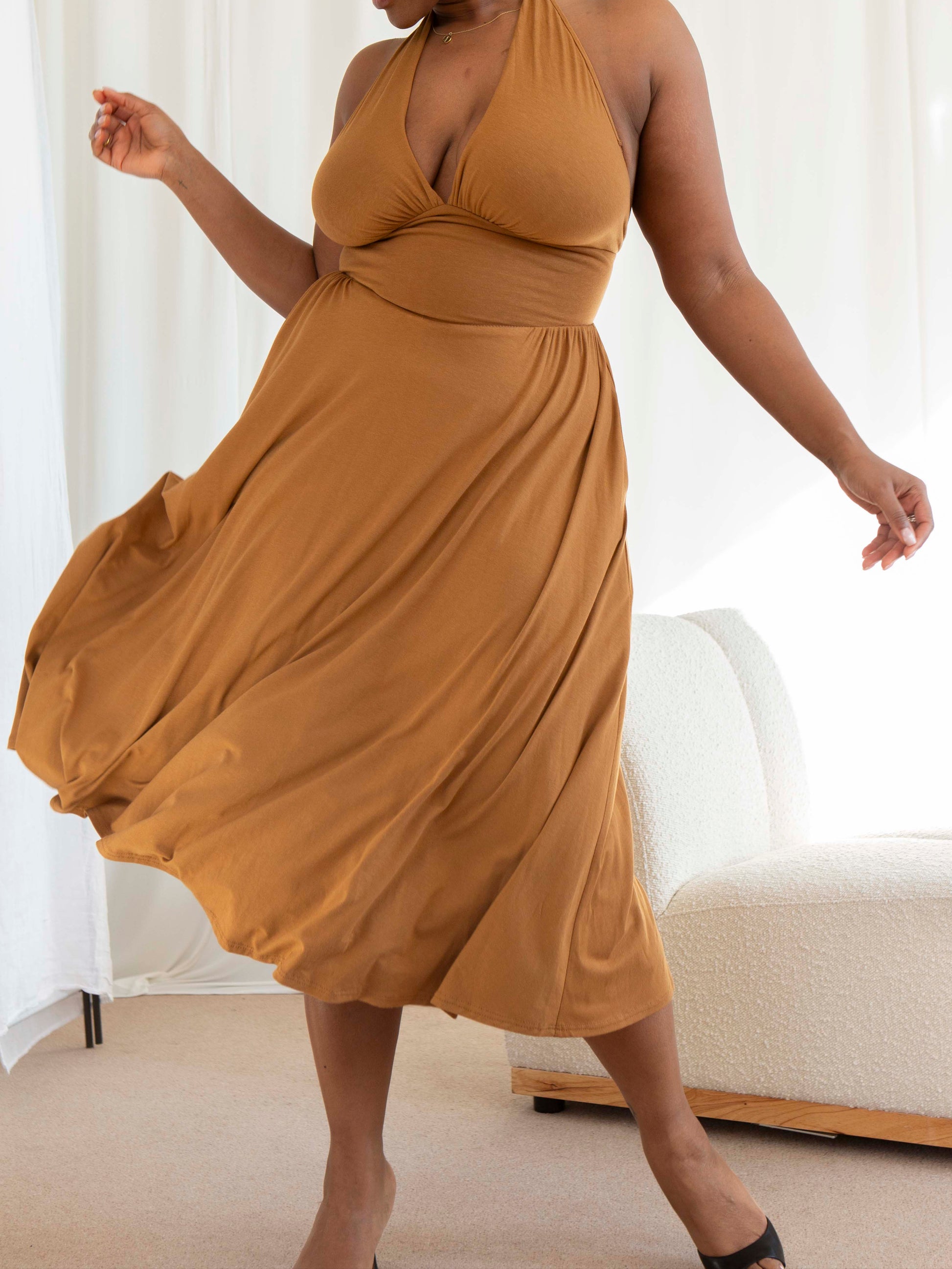 Hayes Dress: Buttery Soft & Graceful Midi Style