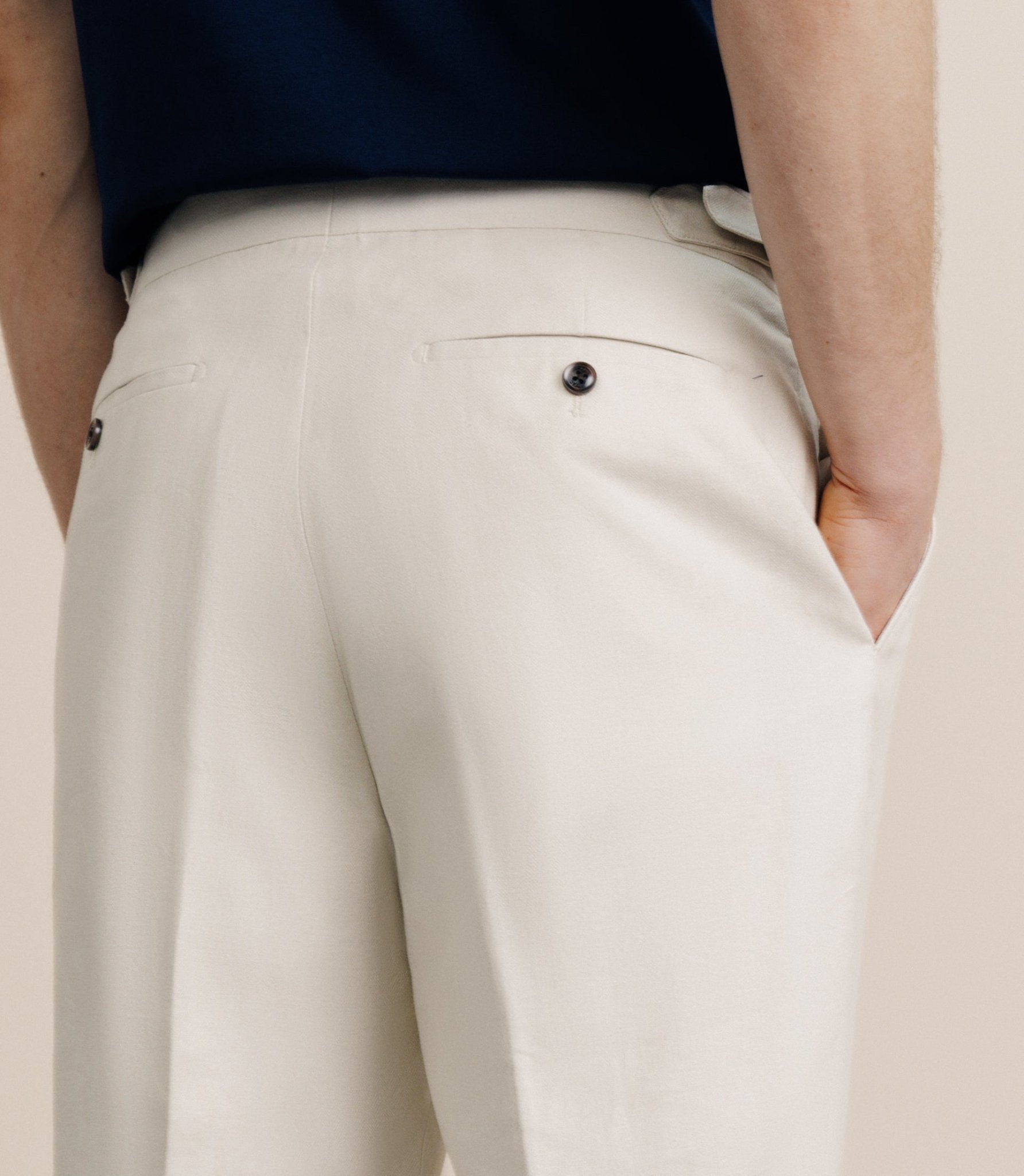Beige mid-rise pants