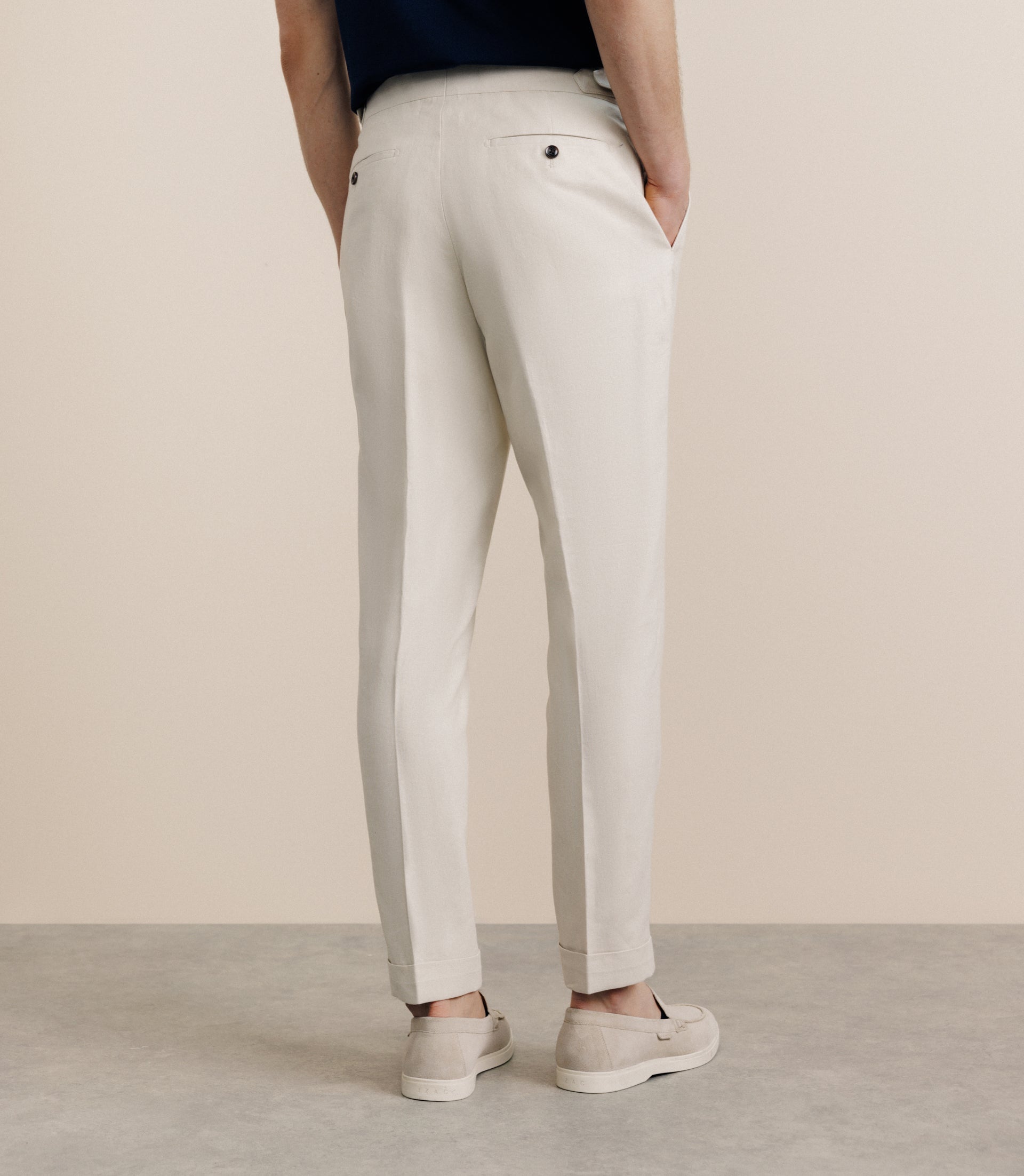 Beige mid-rise pants