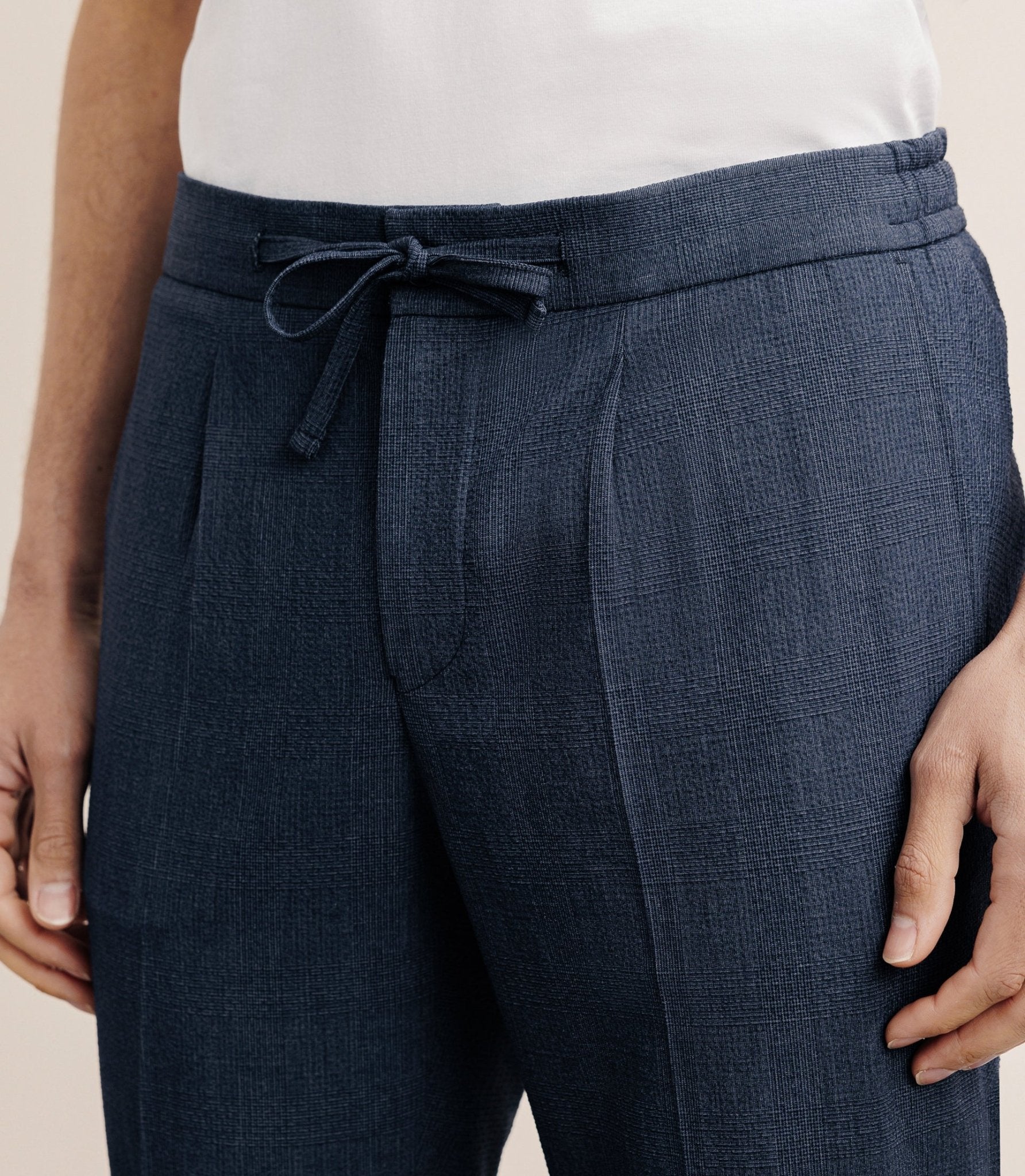Denim blue elastic elastic size pants
